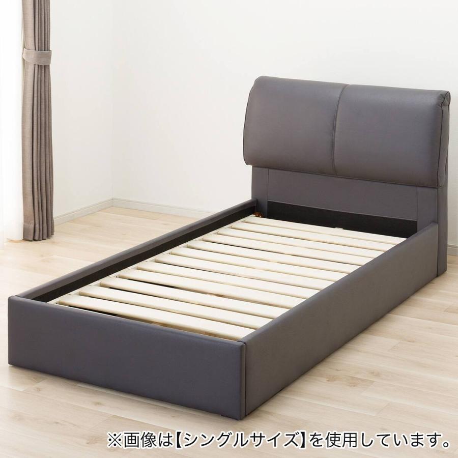 ！取り引き中！ ニトリ ダブルベッド 合成革 ベッドフレーム ニトリ（NITORI） ダブル 触り心地のよいレザー調ベッドフレーム (GY