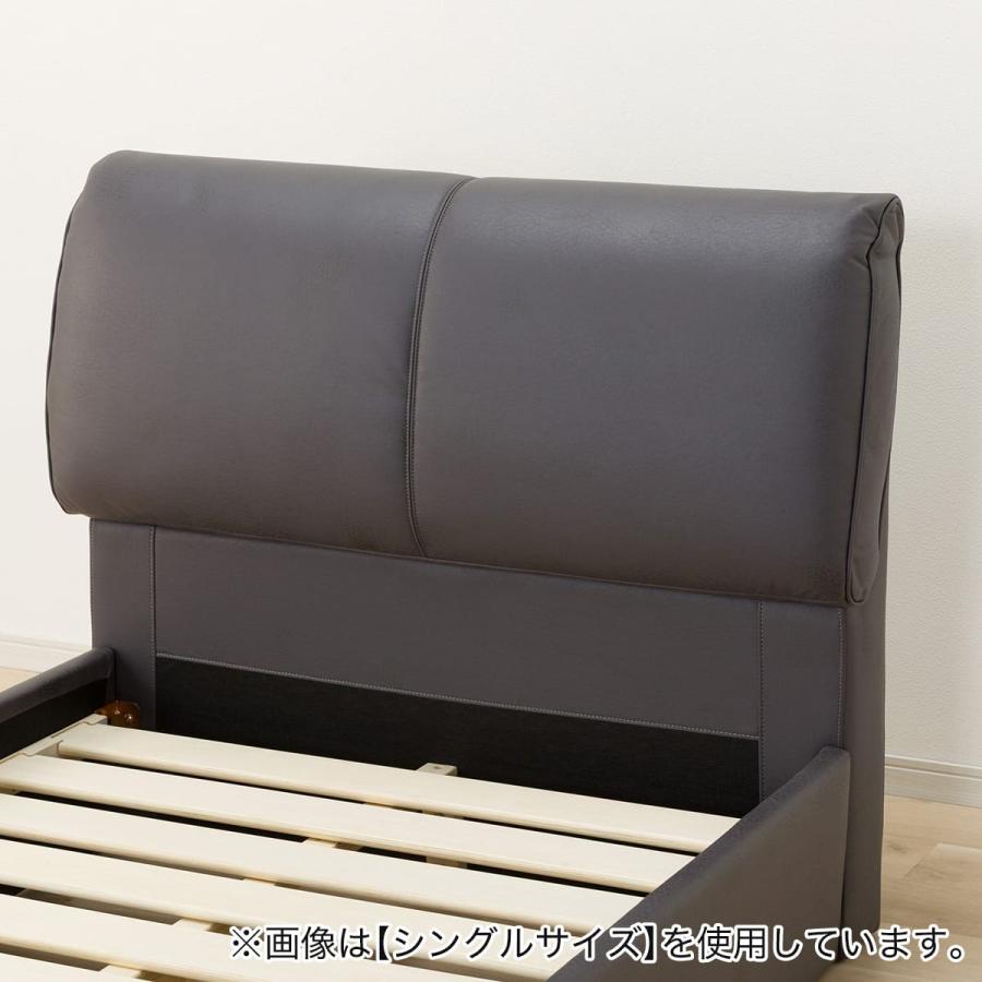 ニトリ　セミダブルレザーベッド ニトリ（NITORI） ダブル 触り心地のよいレザー調ベッドフレーム (GY