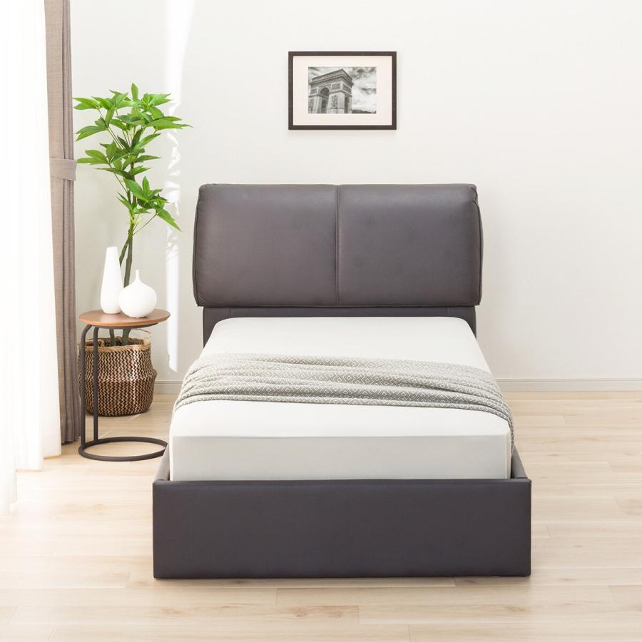 ニトリ（NITORI） シングル 触り心地のよいレザー調ベッドフレーム (GY