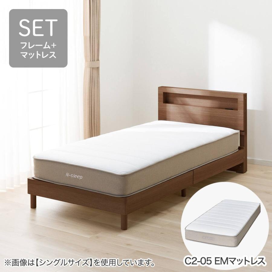ニトリ（NITORI） セミダブル すのこベッドフレームマットレスセット