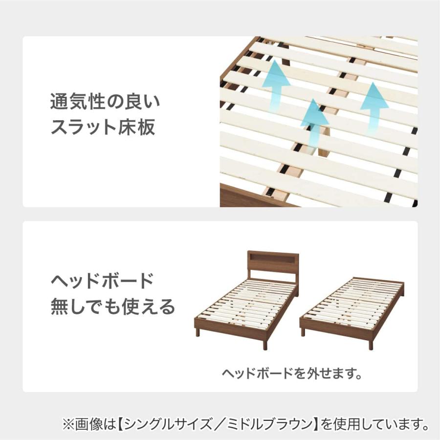 ニトリ（NITORI） セミダブルベッドフレーム(ヘンリック 棚