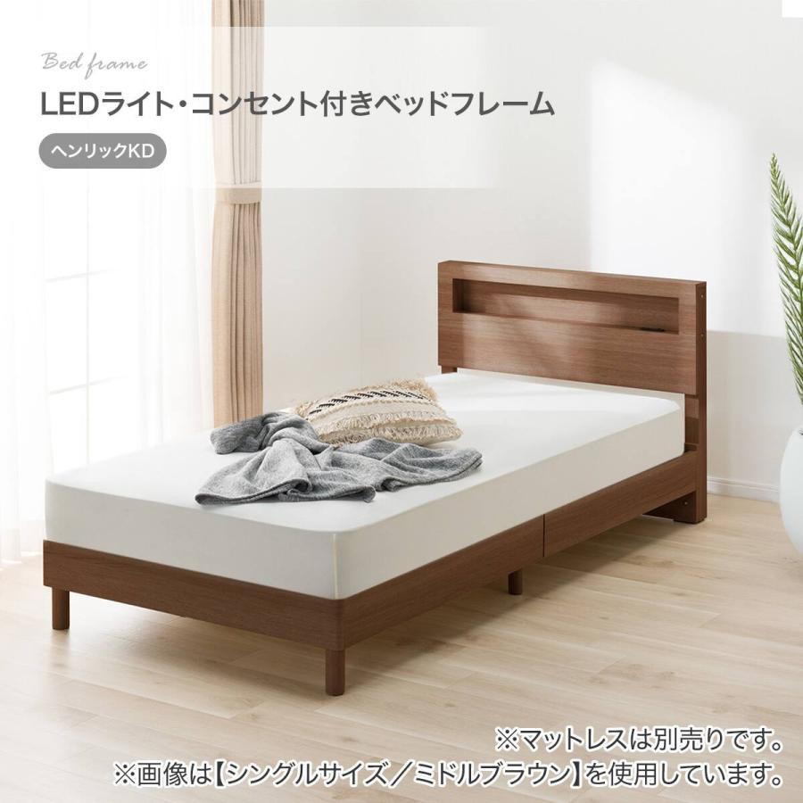 ニトリ（NITORI） ダブルベッドフレーム(ヘンリック 棚・コンセント