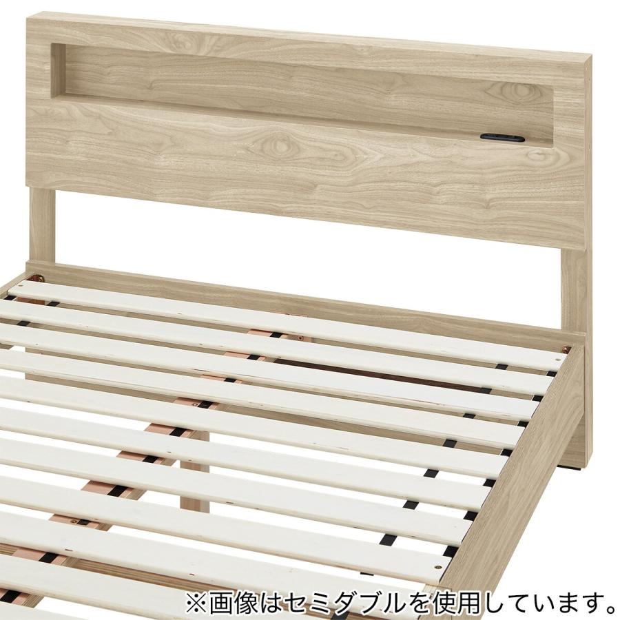 NITORIダブルベッドフレーム ニトリ（NITORI） ダブルベッドフレーム(ヘンリック 棚・コンセント