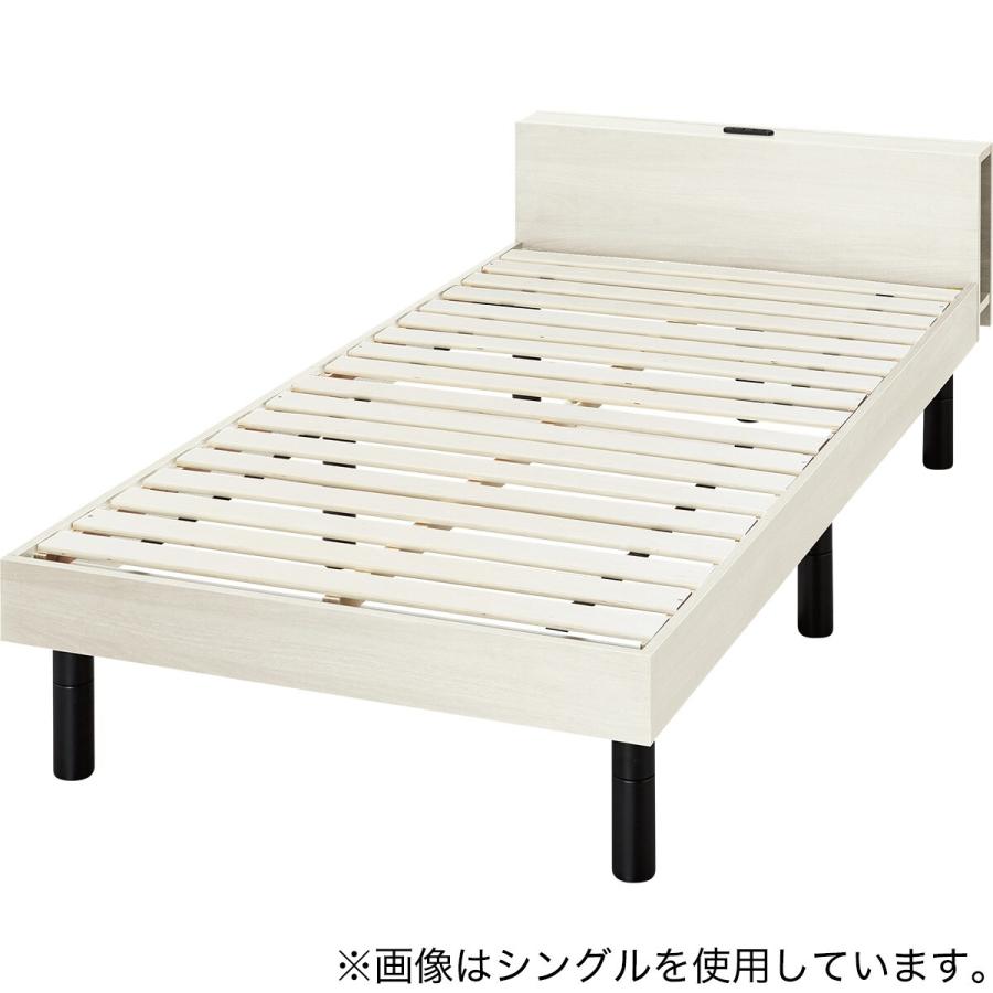 ニトリ シングル棚付きすのこベッドフレーム(MD002 WW) : ニトリ