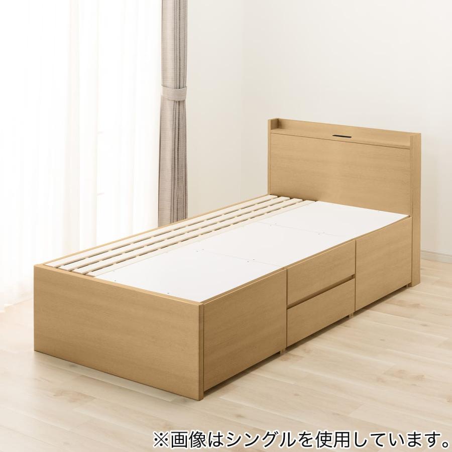 ニトリ（NITORI） 大容量収納×棚・コンセント付き チェストベッド