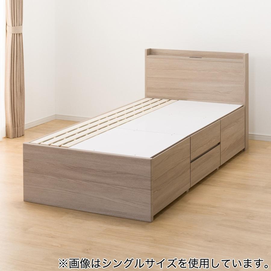ニトリの人気大容量収納シングル　棚コンセント付きチベッドフレーム(N-ジオT 大容量収納×棚・コンセント・ライト付き】すのこチェストベッド