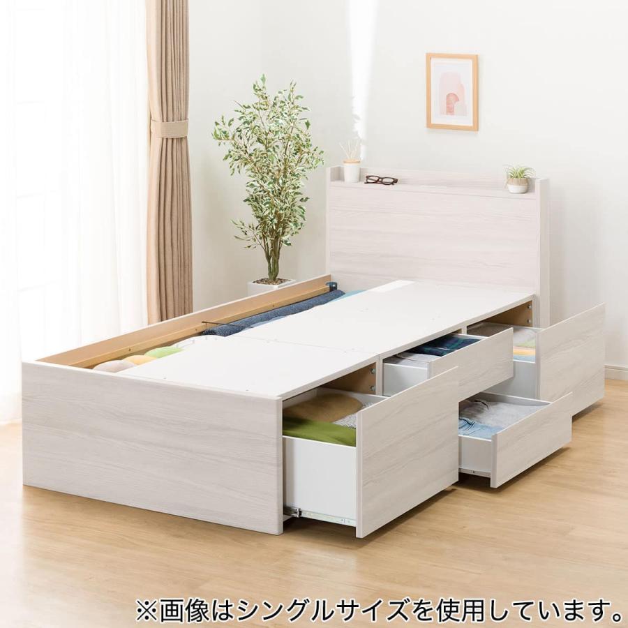 ニトリ（NITORI） 大容量収納×棚・コンセント付き チェストベッド