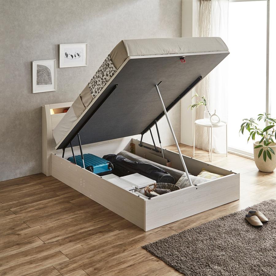 ニトリ（NITORI） ダブルベッドフレーム(OP IB キャビネット 宮・照明