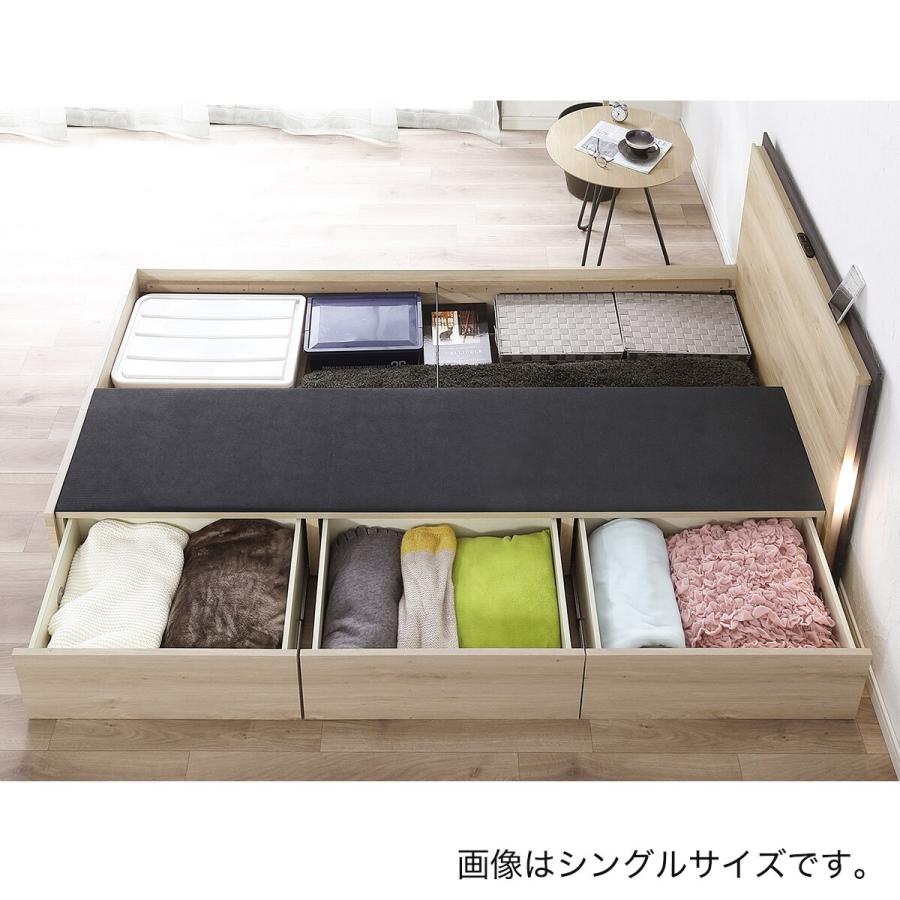 セミダブル 照明・コンセント付き収納ベッドフレーム ニトリ | ニトリ | 03
