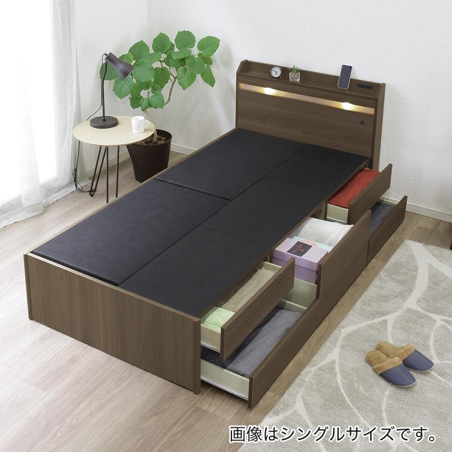 ニトリ（NITORI） セミダブル 豊富な収納力のチェストベッド (ダーク