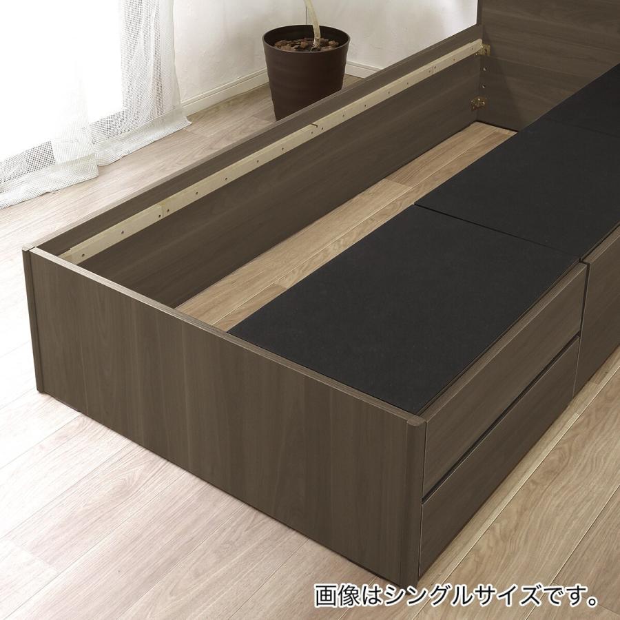 ニトリ（NITORI） セミダブル 豊富な収納力のチェストベッド (ダーク