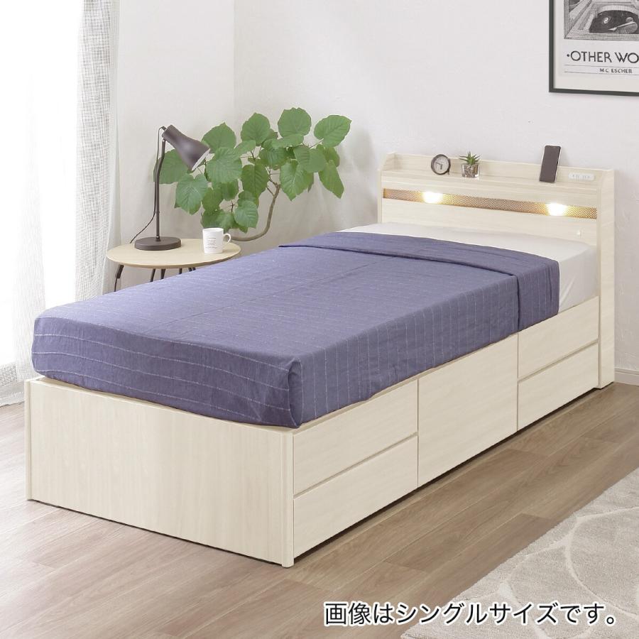 ニトリ（NITORI） セミダブル 豊富な収納力のチェストベッド (ホワイト