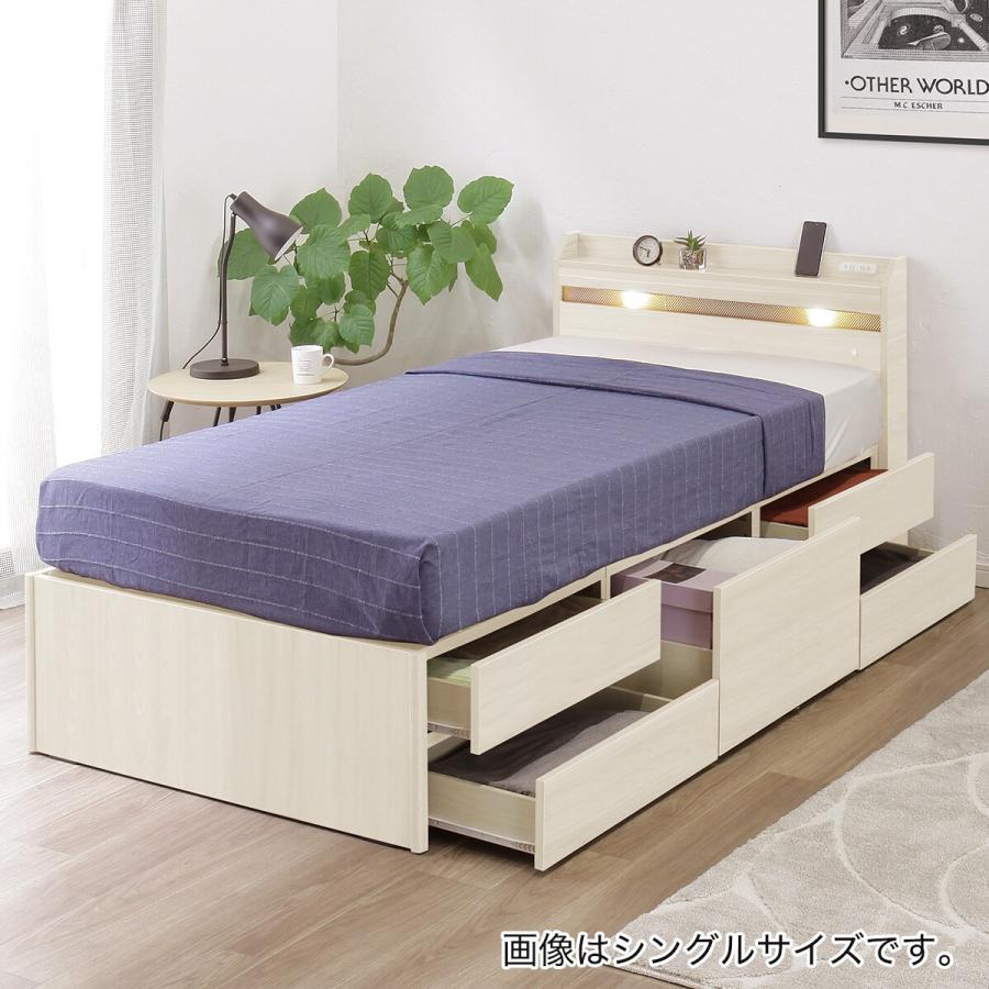 ニトリ（NITORI） セミダブル 豊富な収納力のチェストベッド (ホワイト 