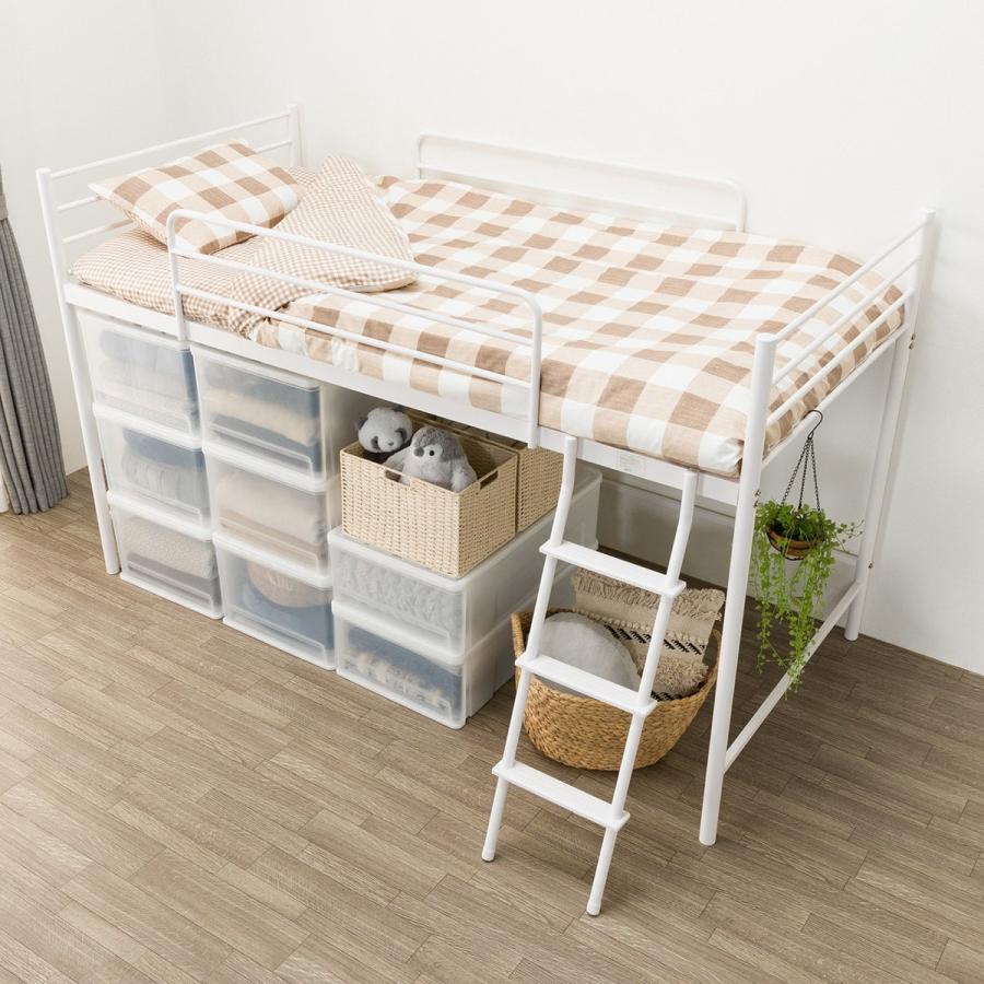 【ご相談中】ニトリ  スチールミドルベッド　ロフトベッド　二段ベッド　IKEA スチールミドルベッド(MB02 BK) | ニトリネット【公式】 家具