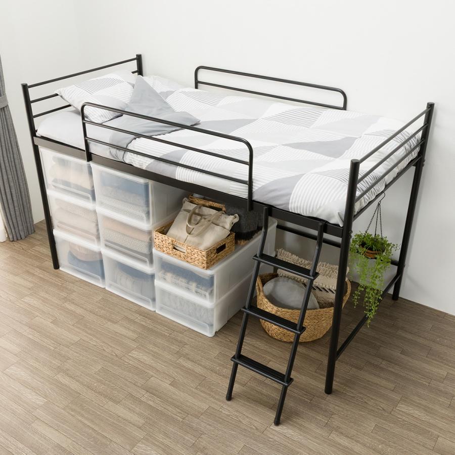 ニトリ（NITORI） スチールミドルベッド(MB02 BK) ニトリ期間限定：4/6