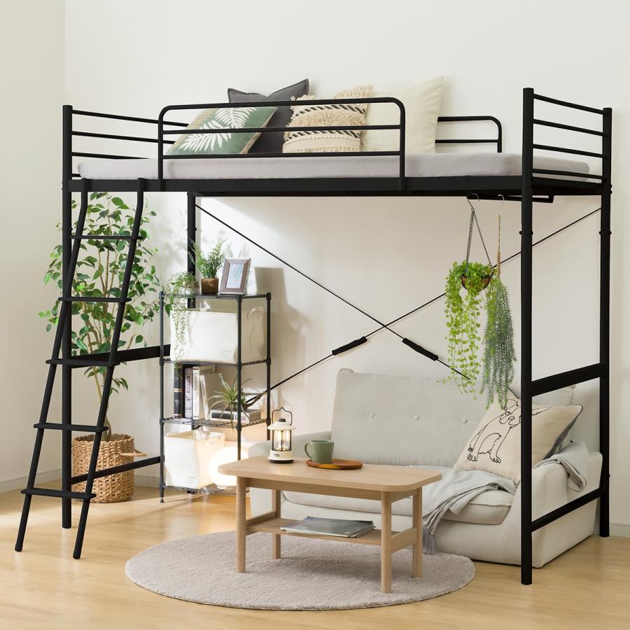 ニトリ（NITORI） スチールハイベッド(HB02 BK) ニトリ期間限定：4/6迄