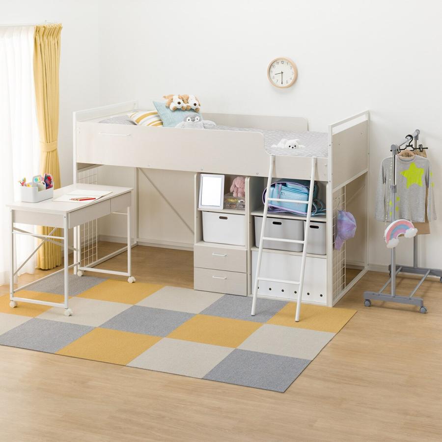 システムベッドデスク(デニッシュ25 デスクライト付きWW/WH) ニトリ