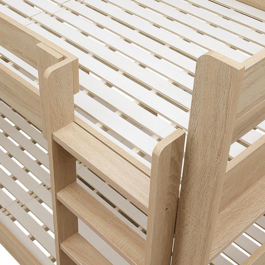 2段ベットニトリのマットレス付き ニトリ（NITORI） 頑丈棚付き2段ベッドマットレスセット(リーゼ NA