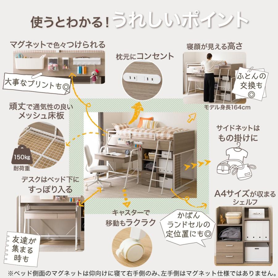 ニトリ（NITORI） システムベッドデスク(デニッシュ01 ミドルタイプ GW