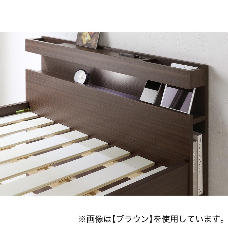 ニトリ（NITORI） 収納式ツインベッド (棚・コンセント・照明付 GY