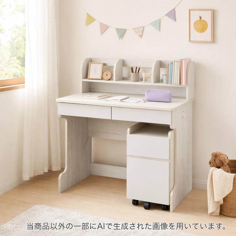 ニトリ（NITORI） ワゴン・本棚付きスタンダードデスク(RH02 WW/BE