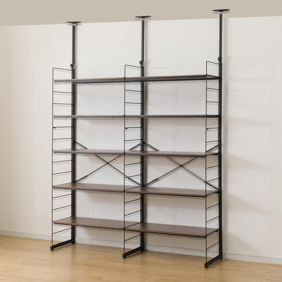 ニトリ（NITORI） 幅160cmセット奥行深 【幅80+80/棚板10枚】突っ張り