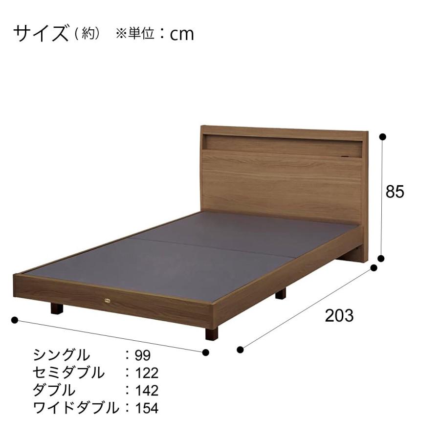 ニトリ（NITORI） ベッド ダブルベッドフレーム（シエラスリムシェルフ