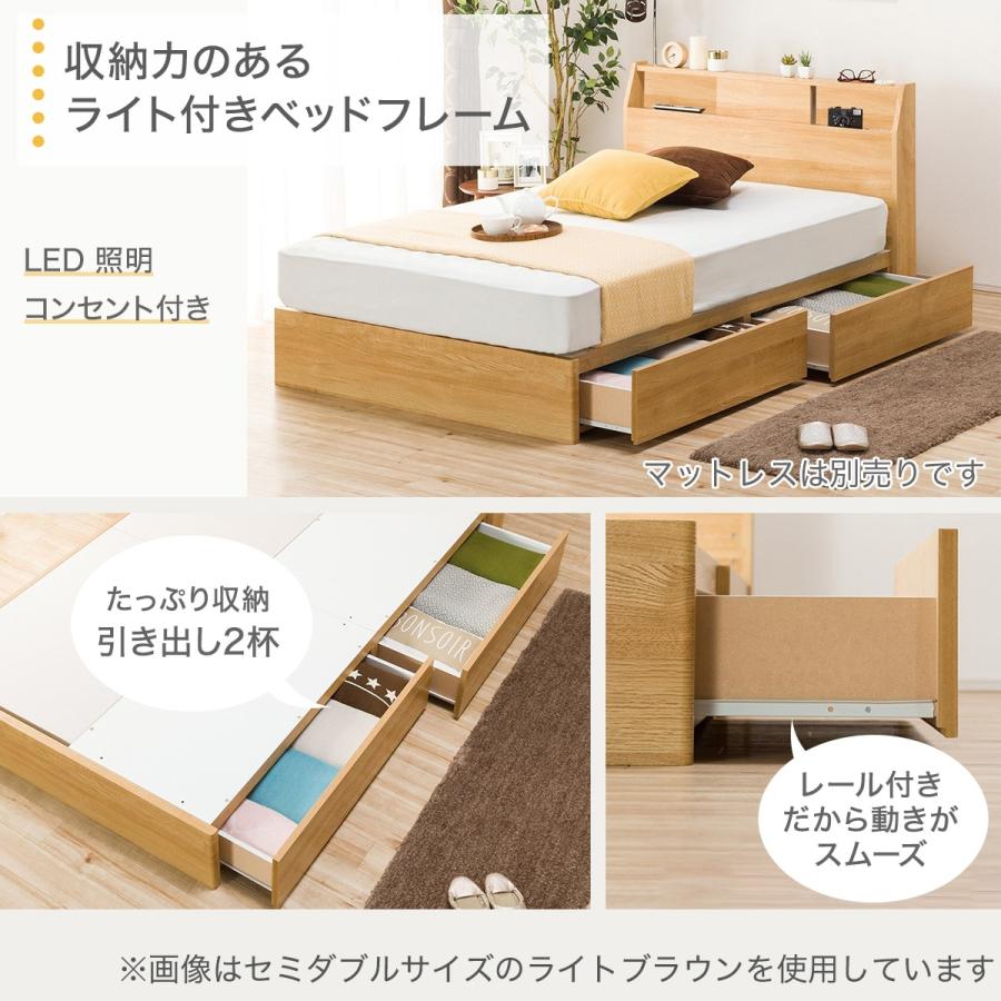 宅送][宅送]ダブル ベッドフレーム(アザン3 浅型収納付き WW) ニトリ