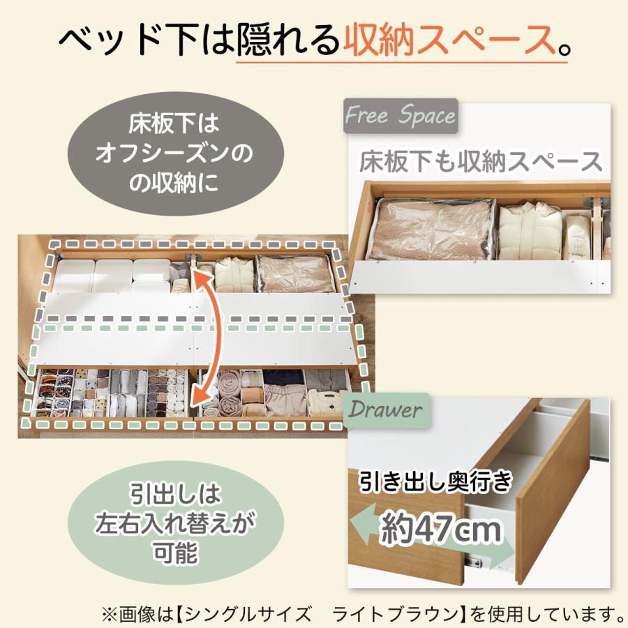 ニトリ ダブルベッドフレーム(NS-001 深型/LBR) : ニトリ Yahoo