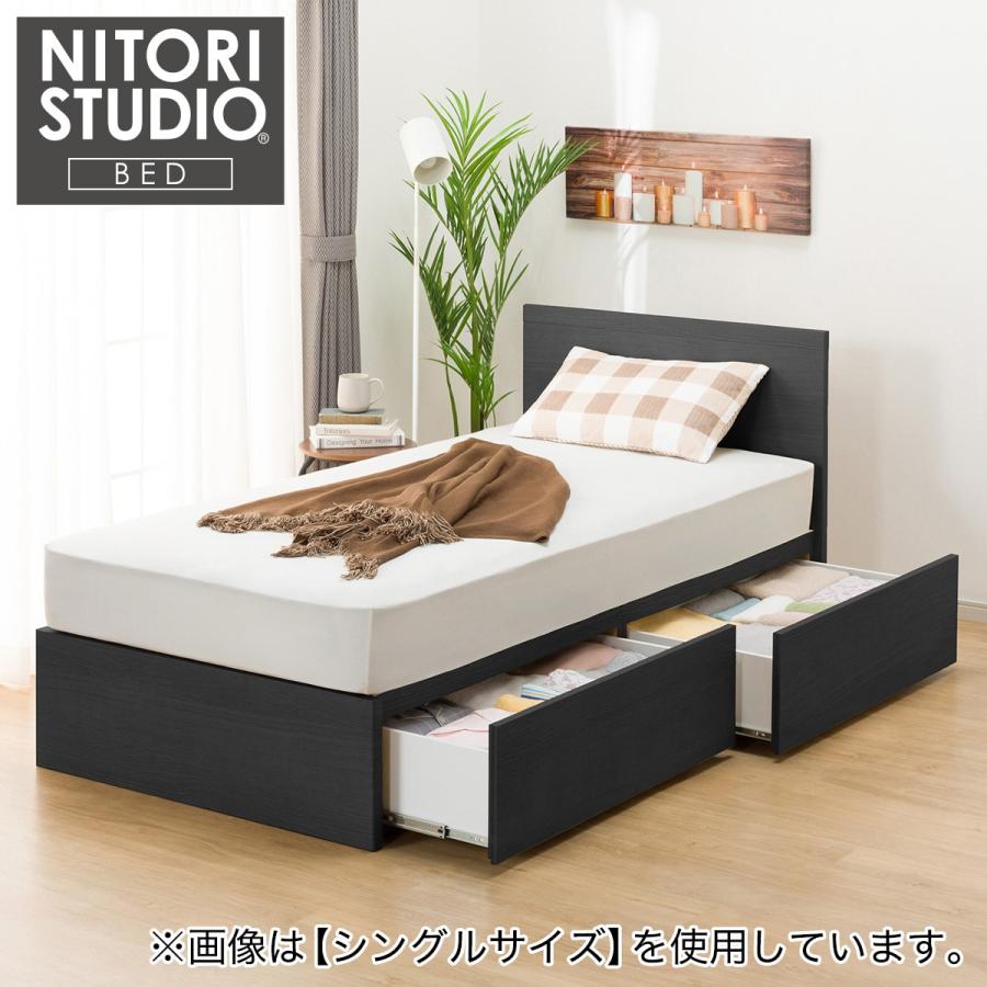 ベッドフレーム 黒 ダブル ニトリ ダブルベッドフレーム(NS-001 深型/BK) : ニトリ Yahoo!店