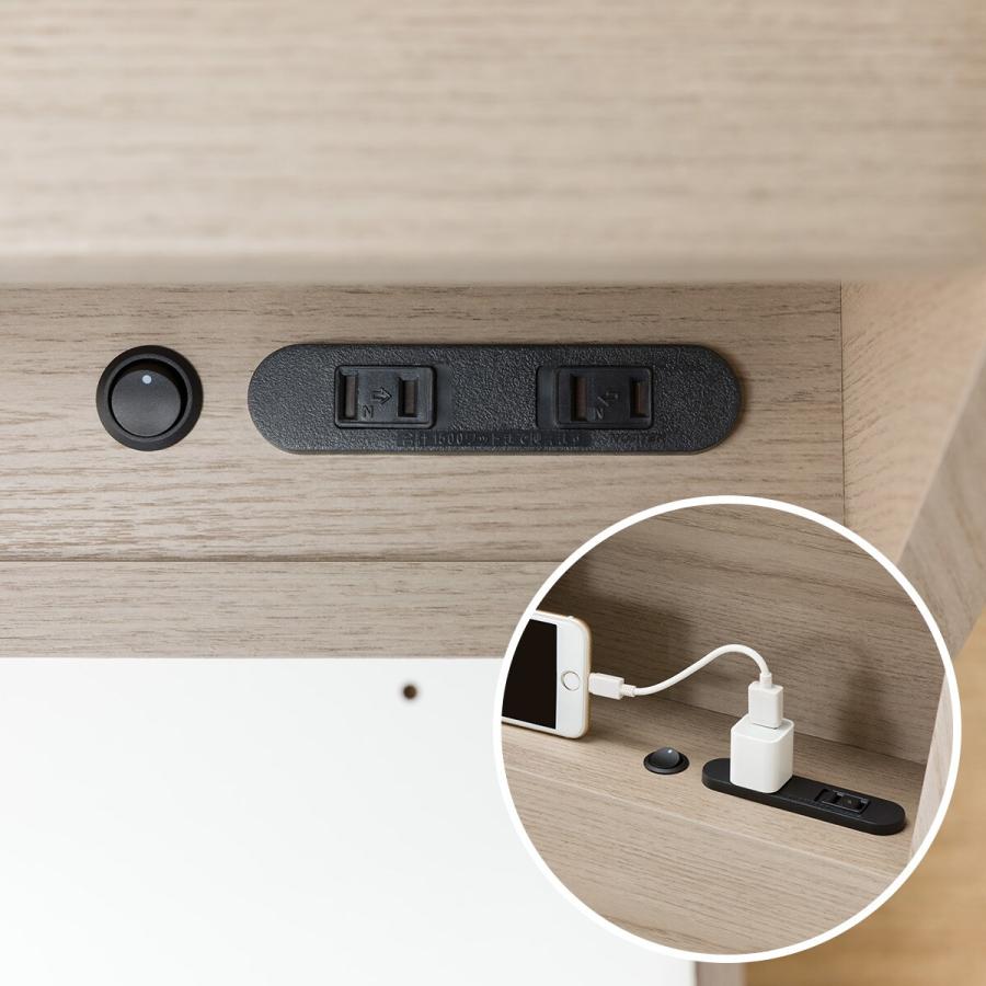 送料込み　ニトリ クイーン ベットフレーム 収納・コンセント付　アザン3浅型 ニトリ ベッド クイーンベッドフレーム(アザン3 浅型/GY) 収納