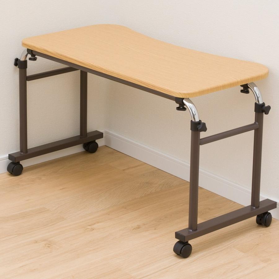 幅124cm シングルベッド用テーブル サイドテーブル ベッドテーブル ナイトテーブル エンドテーブル(HY8040 LBR) ニトリ