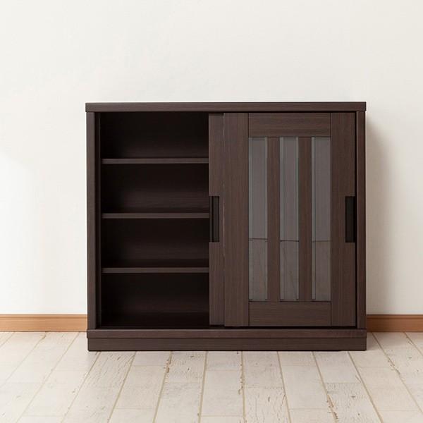 ニトリ サイドボード(アカツキ 90 DBR) キャビネット ミドルボード