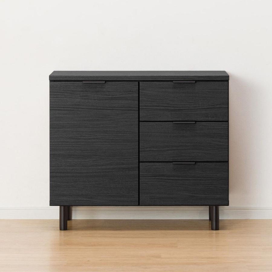 ニトリ サイドボード(エトナ80SBR BK本体) リビング収納