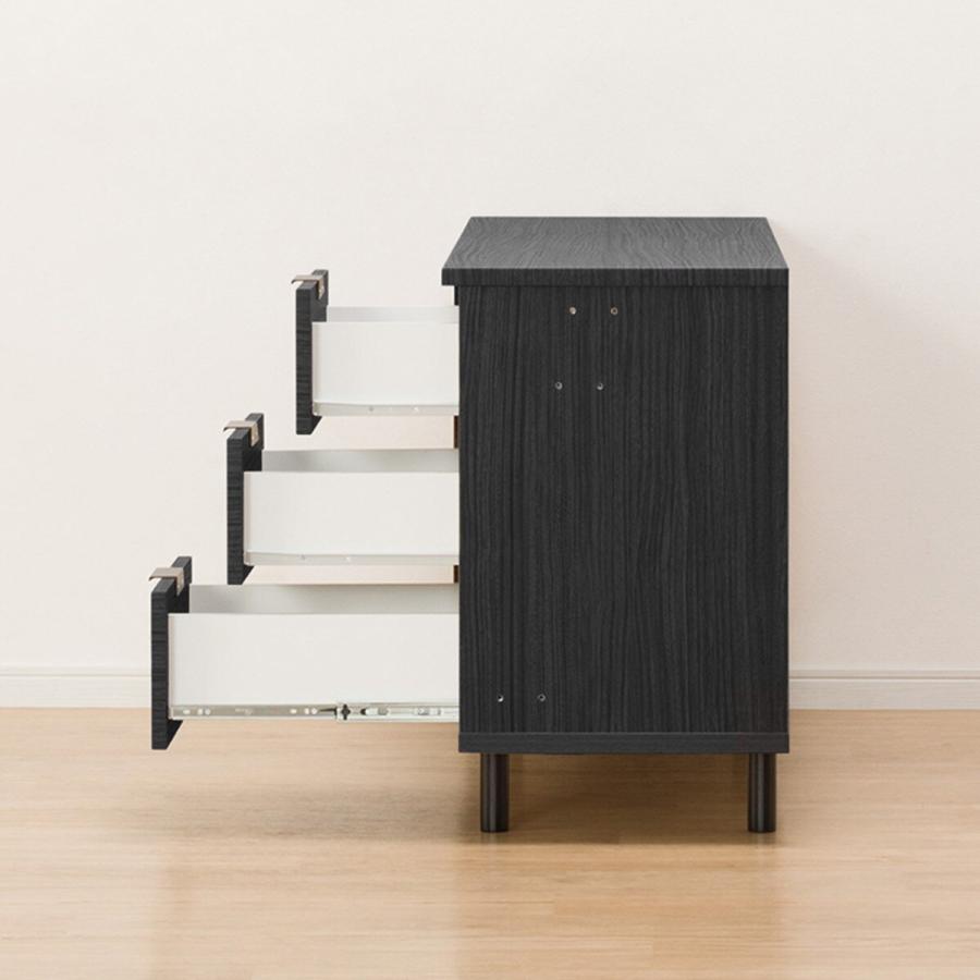 ニトリ（NITORI） サイドボード(エトナ120SBR BK本体) リビング収納