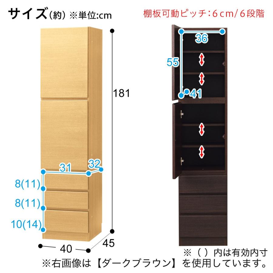 壁面ユニットキャビネット(ウォーレン 40-2D3H NA) ニトリ : 3130058 