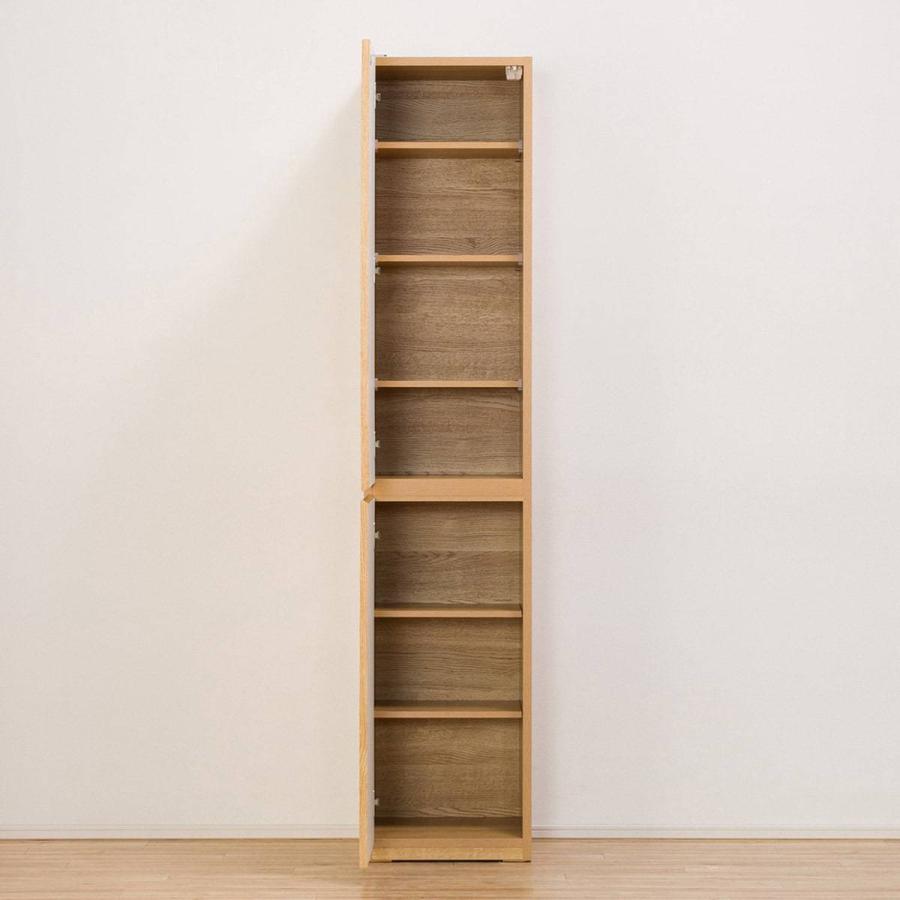 美しい光沢の壁面収納シリーズ キャビネット(ポルテ 40DD-L LBR  