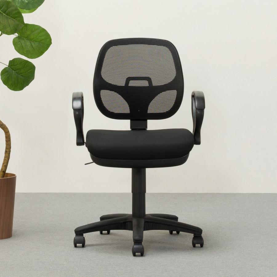 糸島市内 送料無料】 美品 オフィスチェア A2812 BK 肘付き メッシュ 