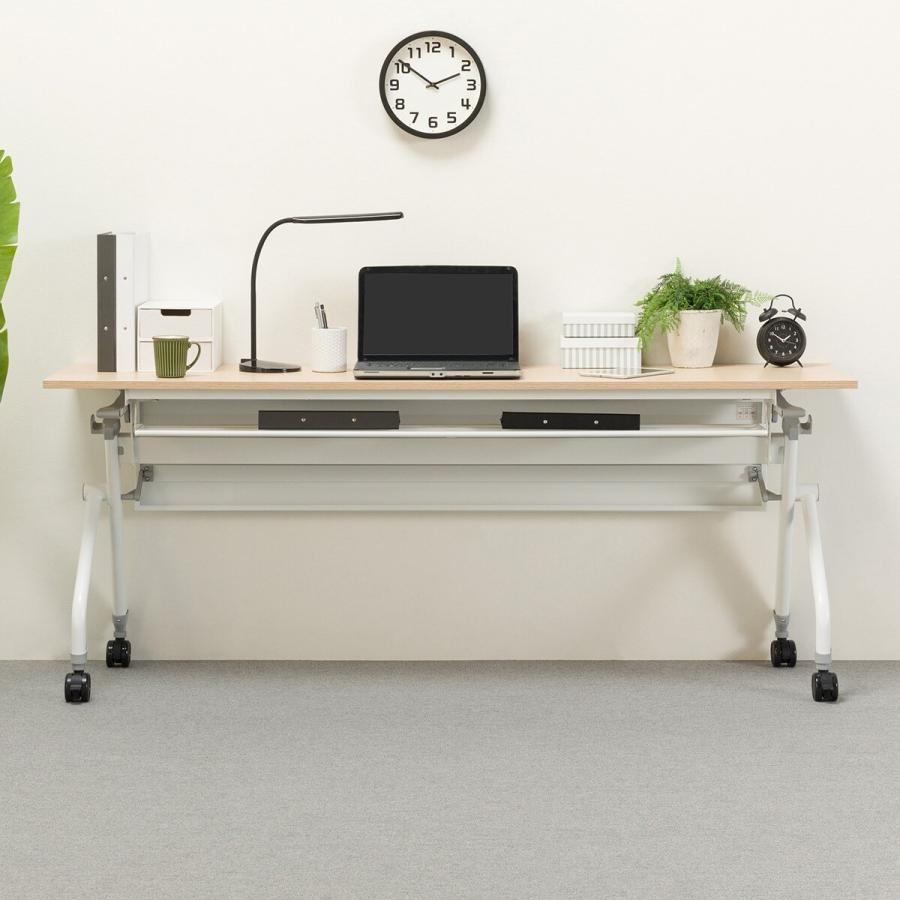 ニトリ（NITORI） 幅180cm 会議用テーブル (NF9 18045 幕板付き OAK/WH