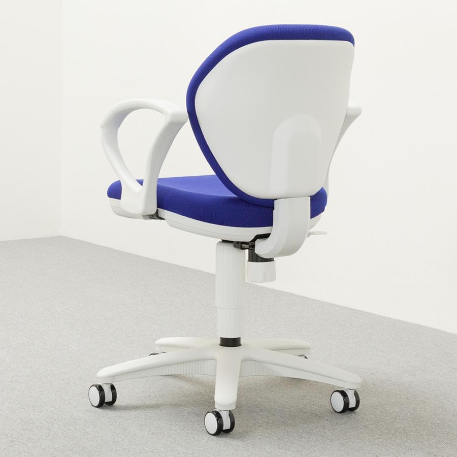 未使用)ホワイトオフィスチェア 調整可能 ニトリ オフィスチェア（ワークチェア セルト 肘付 WH/BL