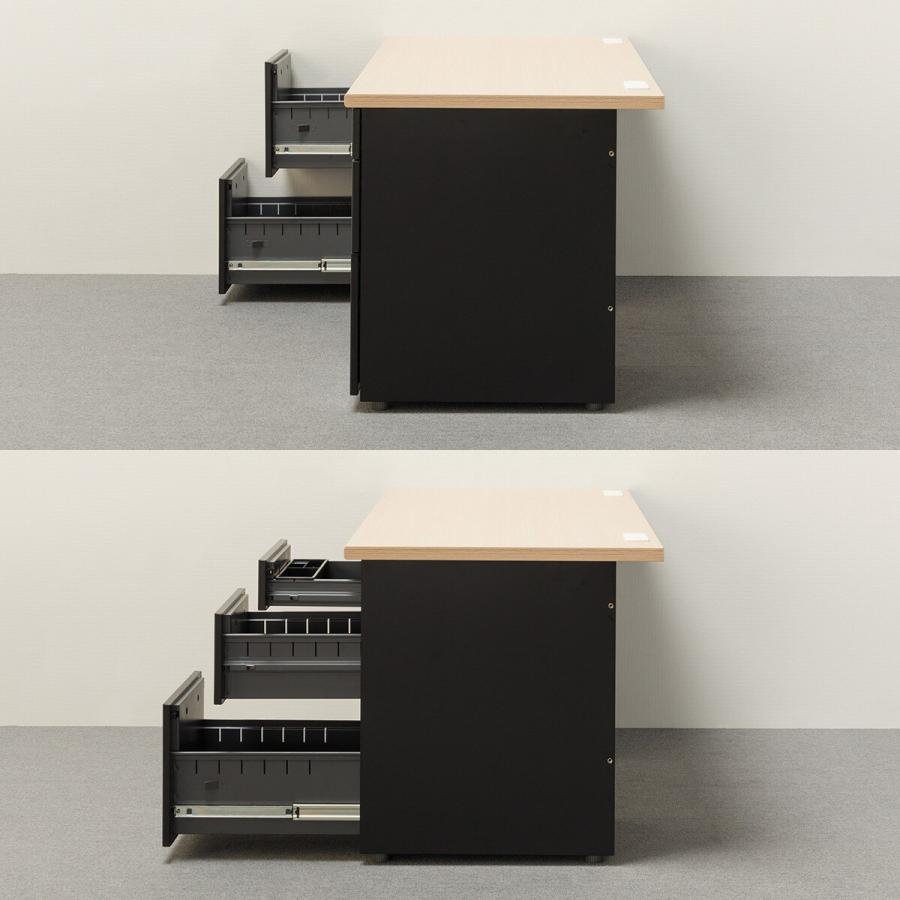ニトリ（NITORI） 両袖机(MDA147 OAK/BK) : ニトリ Yahoo!店 - 通販