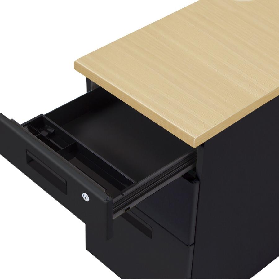 ニトリ（NITORI） 脇机(3段 GD-01 OAK/BK) : ニトリ Yahoo!店 - 通販