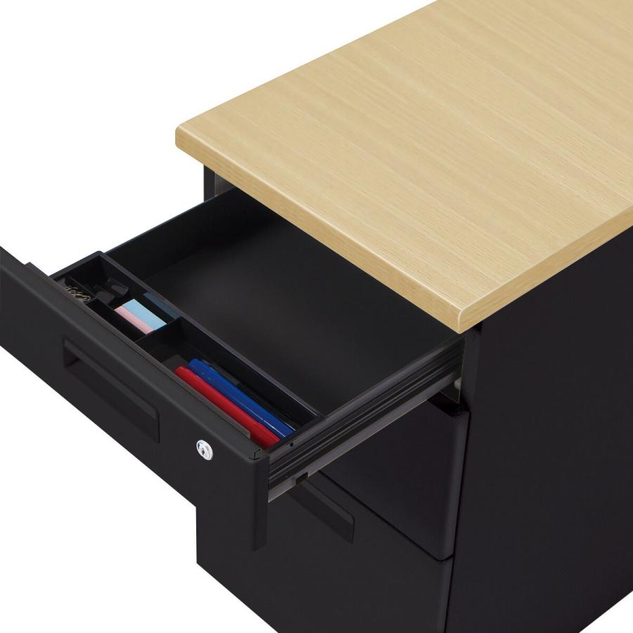 ニトリ（NITORI） 脇机(3段 GD-01 OAK/BK) : ニトリ Yahoo!店 - 通販
