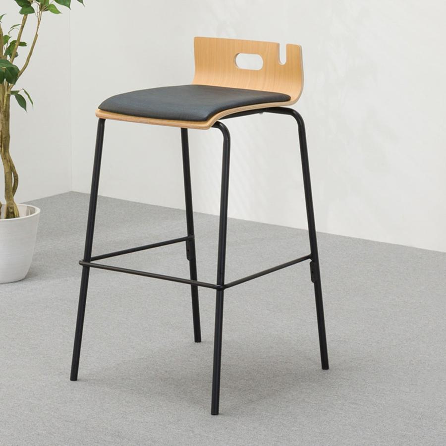 ニトリ（NITORI） スチール脚バーチェア(HC NアビスCIBK GTB LBR-BK12