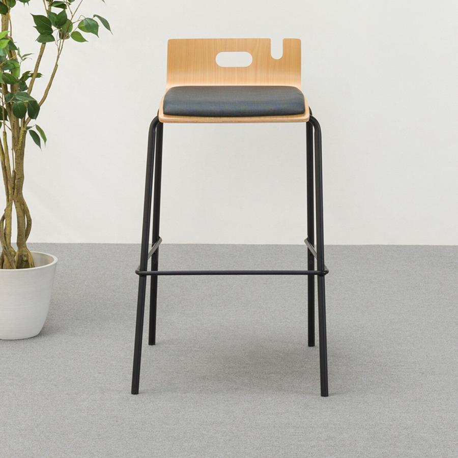 ニトリ（NITORI） スチール脚バーチェア(HC NアビスCIBK GTB LBR-BK12