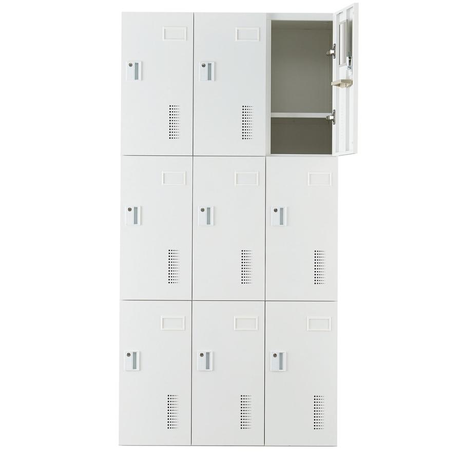 9人用スチールロッカー(TSYG-09 OR-M アウトセットタイプ WH) ニトリ_2