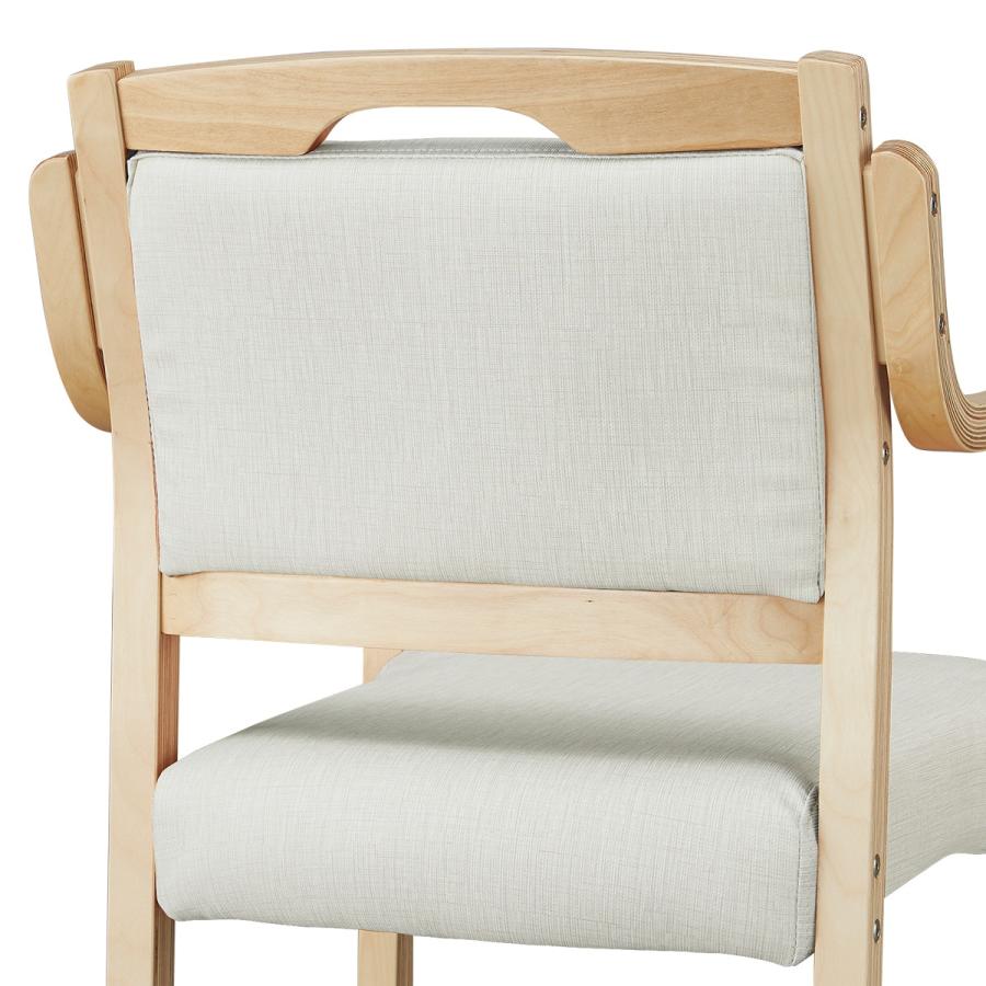 ニトリ 木製チェア(コール 肘付き NA/IV) 食卓椅子 ダイニング