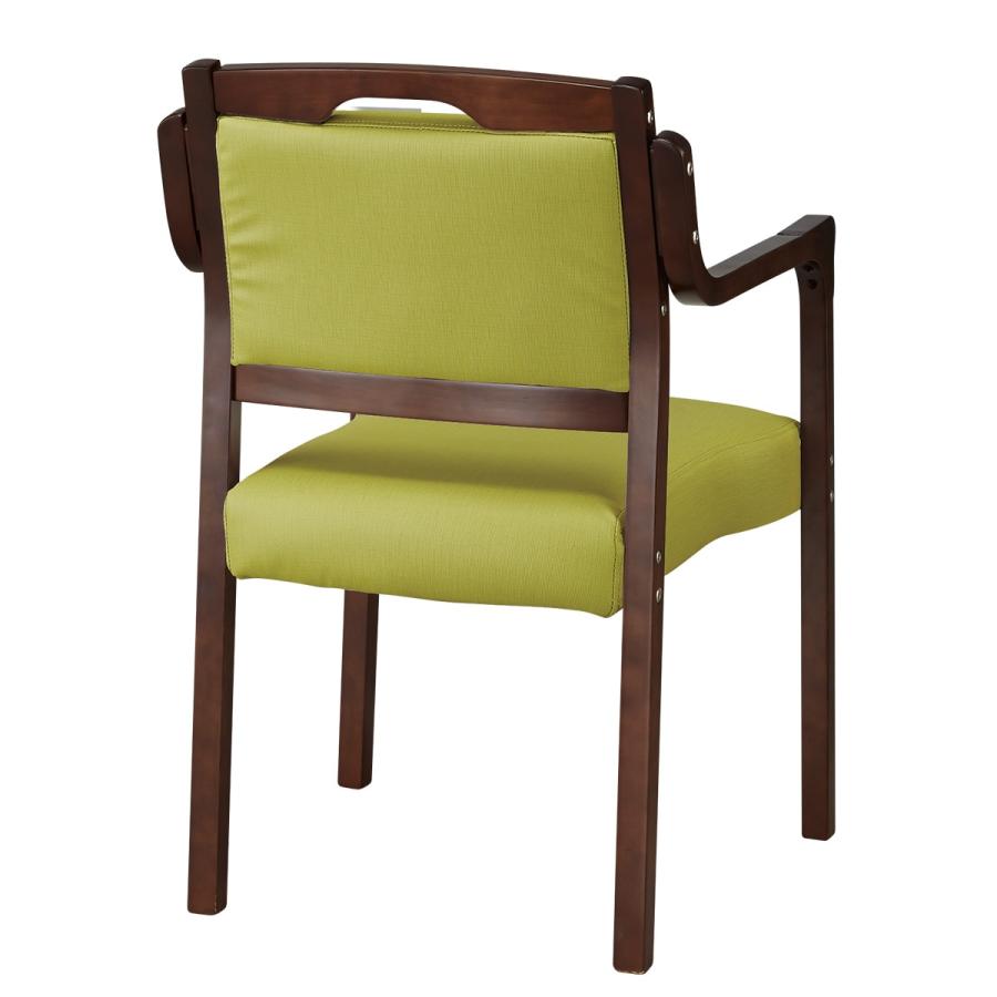 ニトリ（NITORI） 木製チェア(コール 肘付き DBR/GR) 食卓椅子