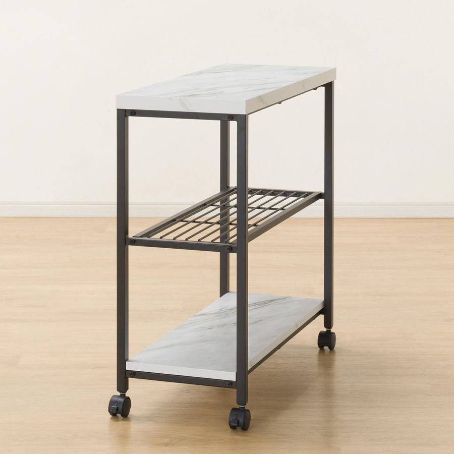 ニトリ　ステイン　ラック　ワゴン ニトリ（NITORI） ワゴン(ステイン WH) キッチンワゴン キッチンラック