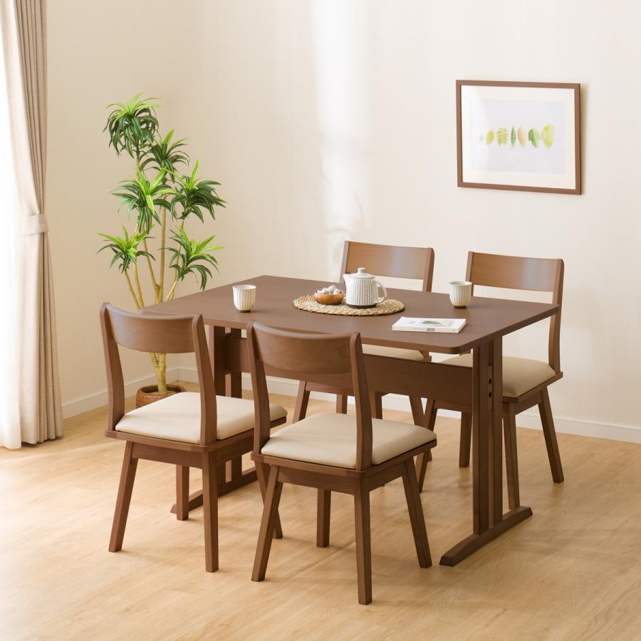 ニトリ（NITORI） ダイニングテーブル5点セット(TLEG SI01 G 120/回転